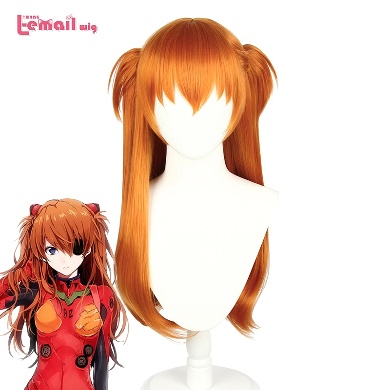 

L-email wig EVA Asuka Langley Soryu Cosplay Wig Anime EVA Cosplay Wigs 65cm Long Orange Women Wig Synthetic Hair Heat Resistant