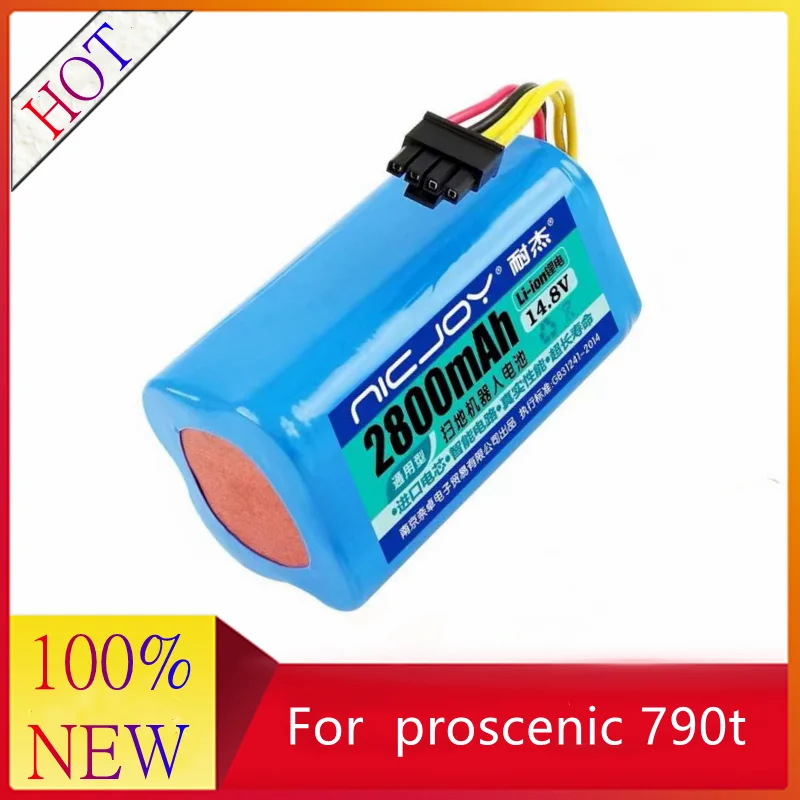 

Robô aspirador de pó robótico, 2800mah, bateria de íon de lítio, substituição para proscenic 790t, aspirador de pó, peças, acess