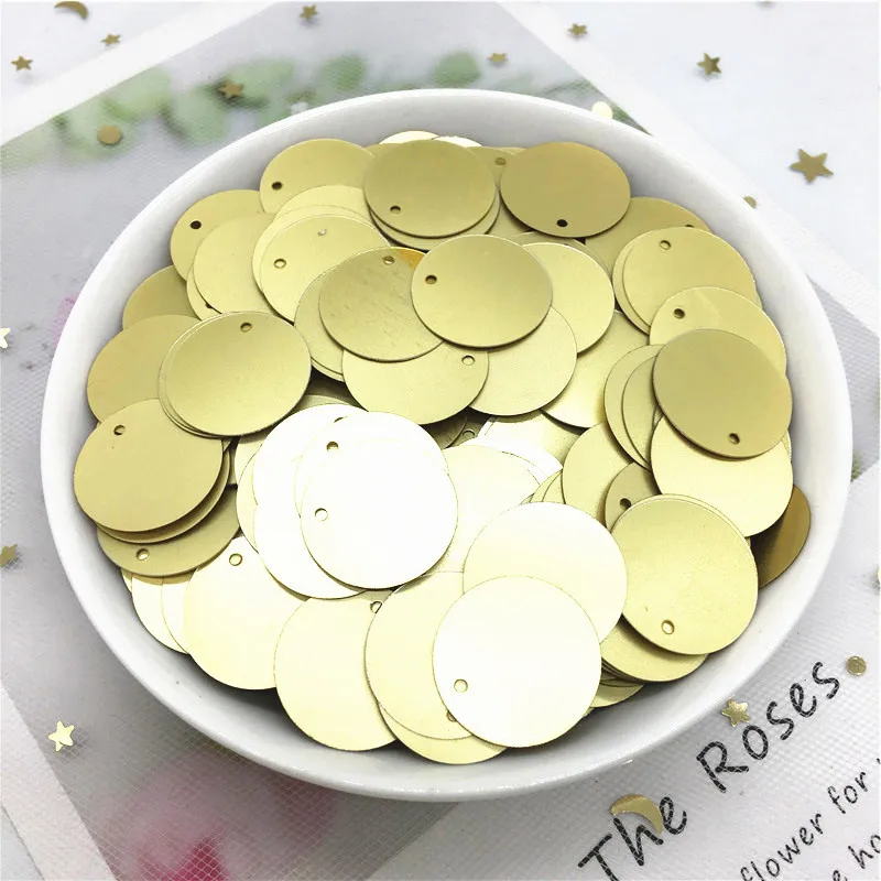 Матовая 20 мм Плоская Круглая ПВХ тесьма с пайетками для шитья Свадебное Ремесло 1