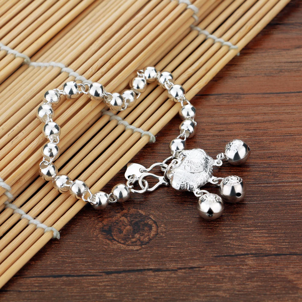 Женский браслет из серебра 925 пробы с подвеской в виде китайского замка|bracelets