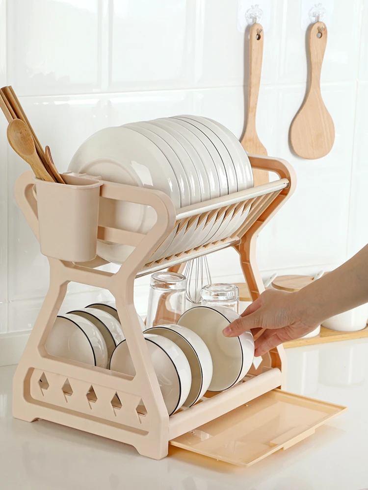 

Стеллаж для кухни, настольная стойка, стеллаж для сливных чашек, посуда для столовых приборов, палочки для еды, домашний кухонный шкаф, кухон...