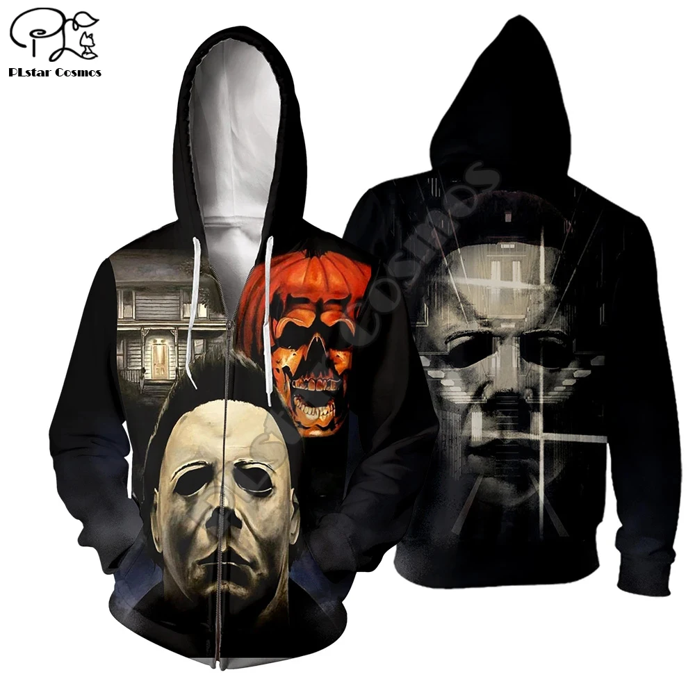 

PLstar Cosmos Halloween Nightmare before Christmas jack skellington Michael Myers Men/Women 3Dprint Hoodies Funny Pullover A-3