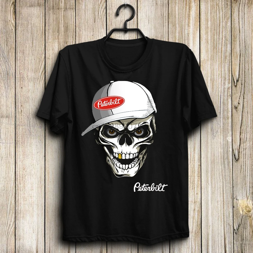 

Peterbilt 334 truck 379 386 377 397 US Man T-shirt size S to 5Xl skull
