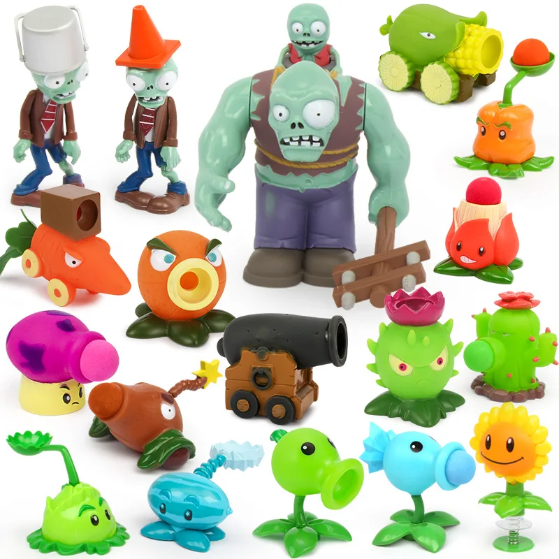 

1pcs Plants vs Zombies Peashooter Gatling Pea shooter PVC Zombie Action Figure Model Toy dolls Shooting Toy Kids Gifts