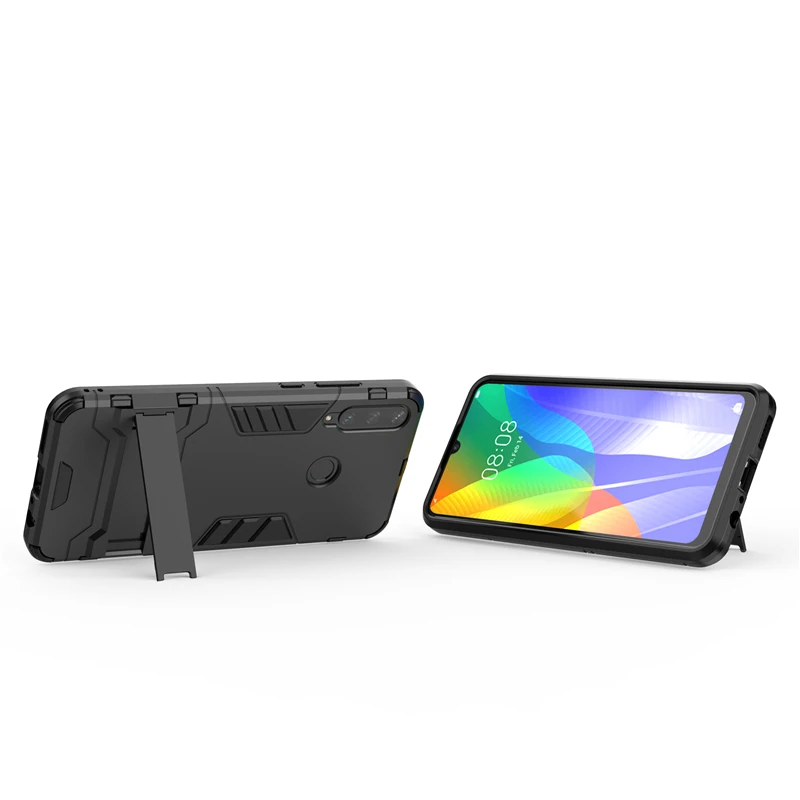 for cover huawei y6p case bumper hybrid stand silicone shockproof armor phone case for huawei y6p cover for huawei y6p 6 3 inch free global shipping
