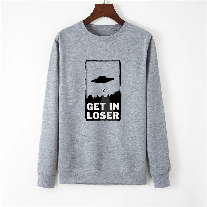 Осенняя модная Женская толстовка с принтом НЛО пуловер длинным рукавом Весенняя