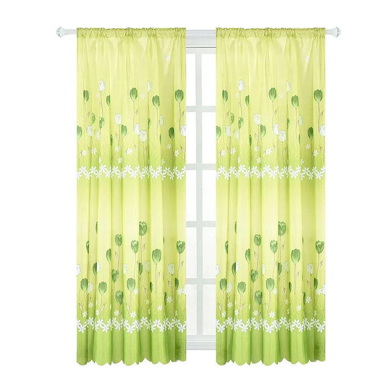 Тюльпан печать окна занавески s короткие 2 цвета для гостиной спальни