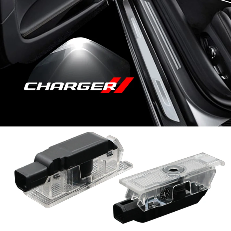 

2-4 pcs For Dodge Charger Logo Door Light LED HD Letters Badge Insignia Projector Courtesy Welcome Light Shadow Ghost Lamp 12V