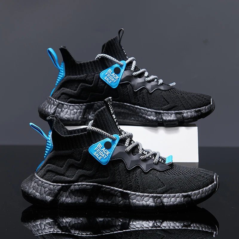 Outdoor Summer White Runing Shoes Fashion Ultralight Breathable Man Sneakers Comfortable Sock Casual Shoes for Men Tide Shoes