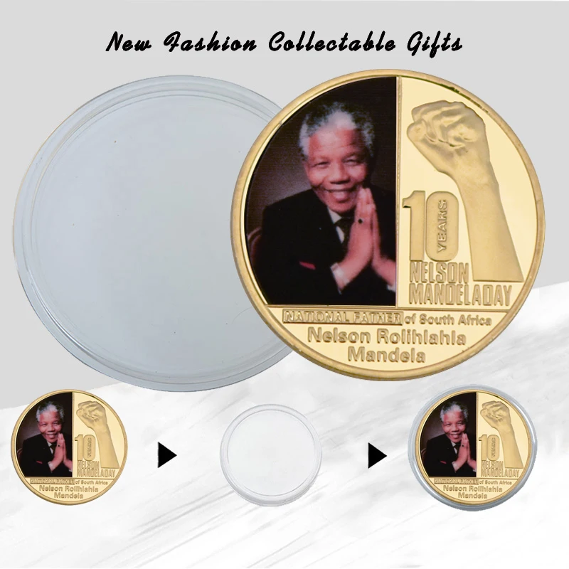 Нельсон ролихла Манделы золотые коллекционные монеты с коробкой известный