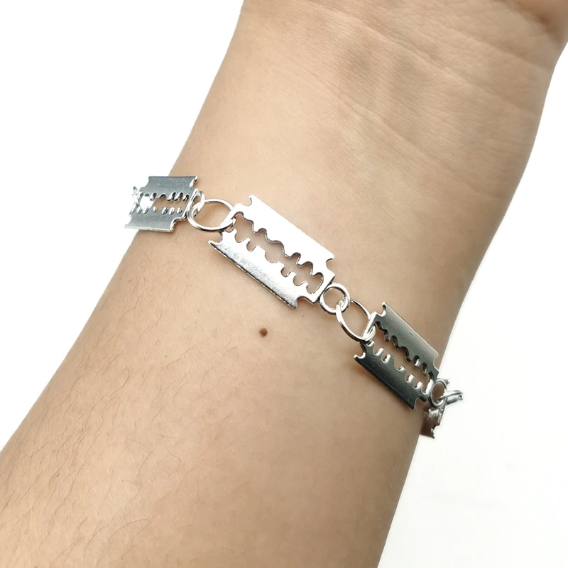 Женский браслет из колючей проволоки с маленьким лезвием 2021 в стиле хип-хоп