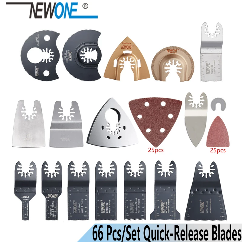 

NEWONE K66/K100 Quick-release HCS/Japan-tooth/Bi-metal Oscillating Tool Multi-function tool saw blades Renovator Trimmer blades