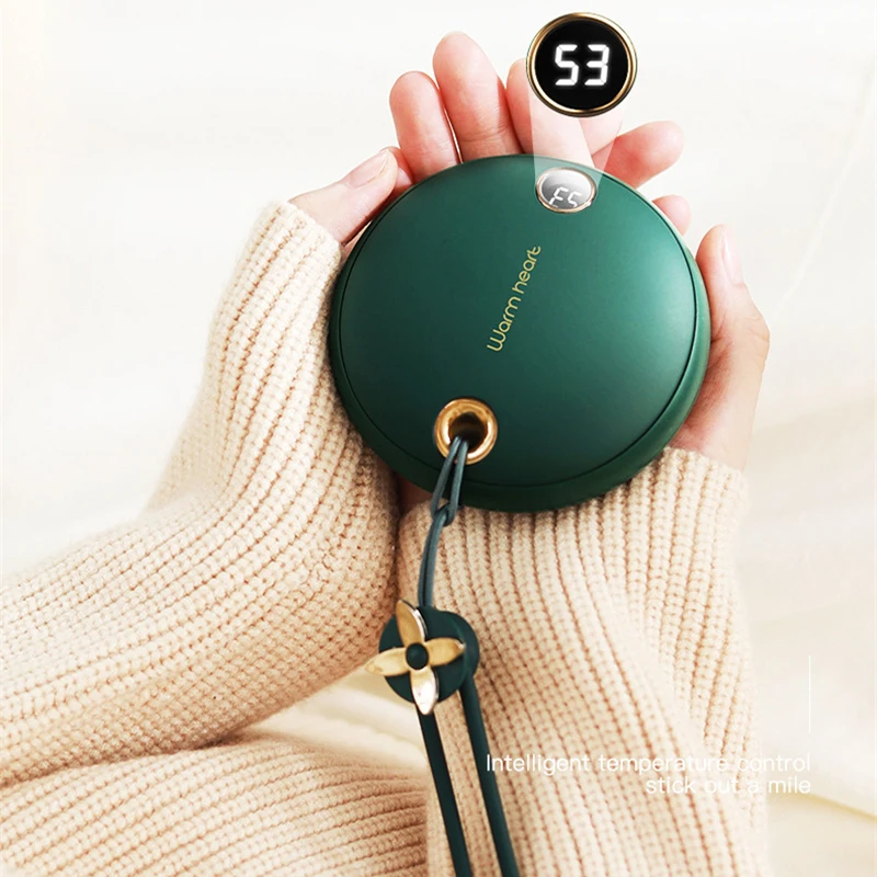 

Hand Warmer Heater Powerbank 5000mAh Digital Display Poverbank Portable Charger for iPhone 13 12 11 Samsung Xiaomi Mi Power Bank