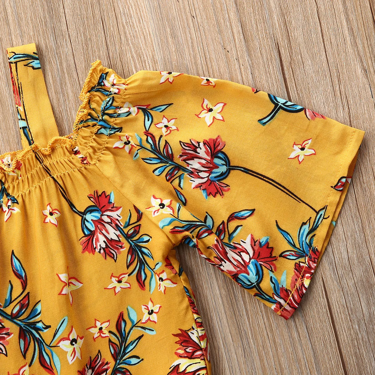 Летняя одежда для малышей маленьких девочек футболка на бретельках с цветочным