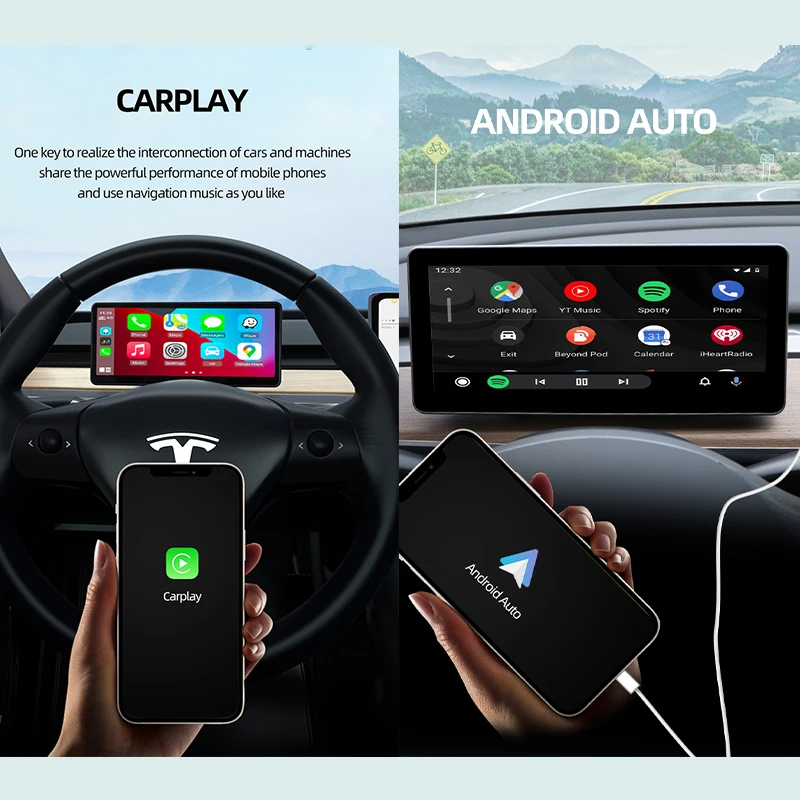 Цифровая приборная панель для Tesla автомобильная Беспроводная Carplay USB Android