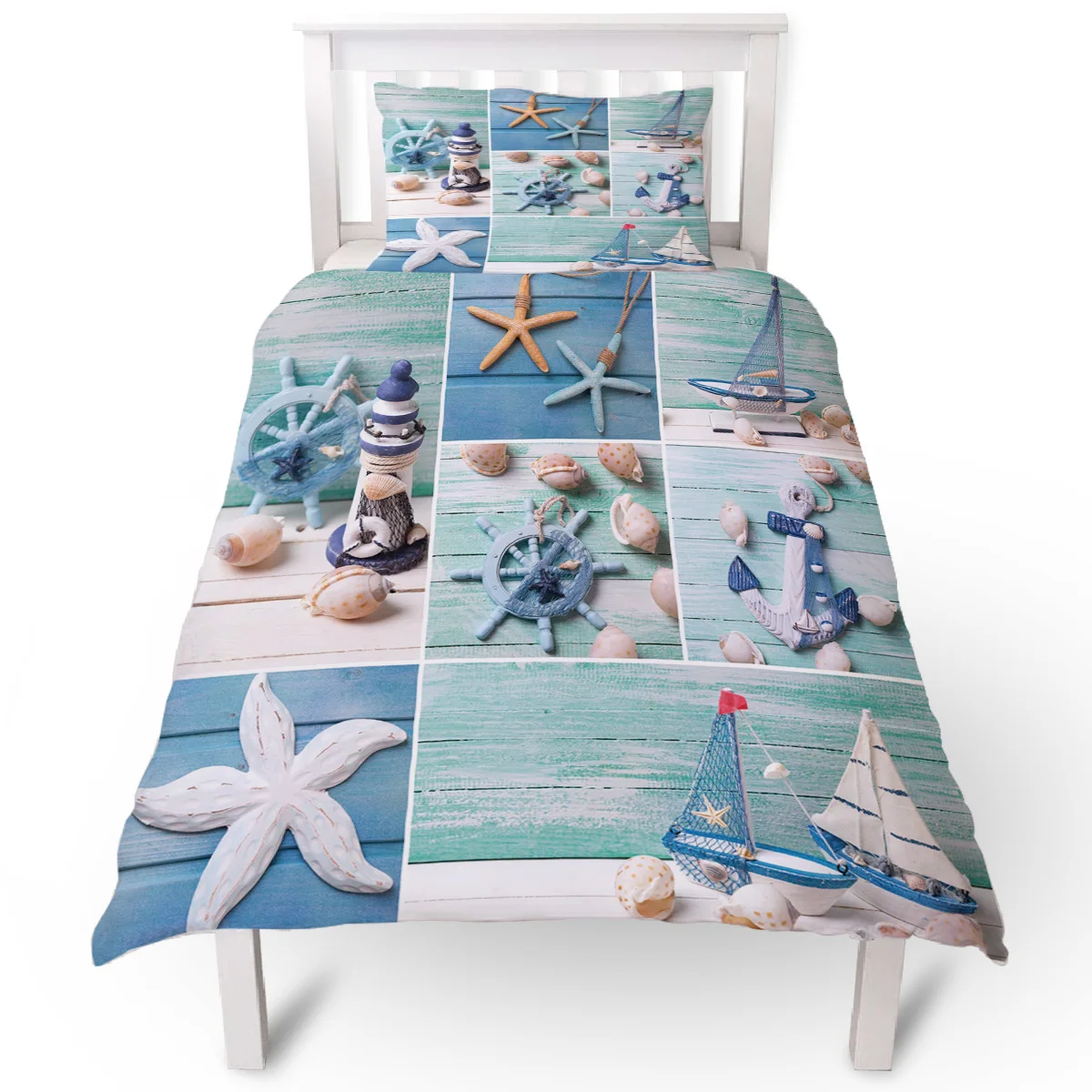 Пододеяльник с морскими звездами и якорем наволочка чехол пододеяльник комплект