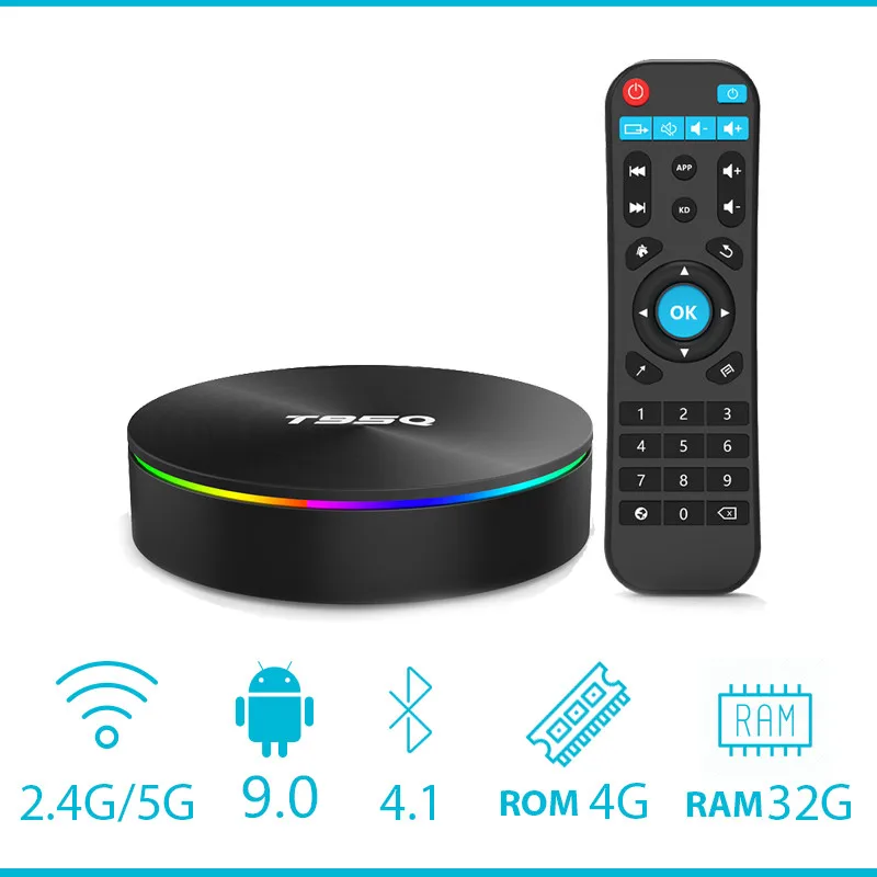 T95Q 4GB64GB Android 9 0 TV BOX Smart Box Amlogic S905X2 Quad Core 2 4G & 5 GHz Dual Wifi BT4.1 100 M H.265 4 K