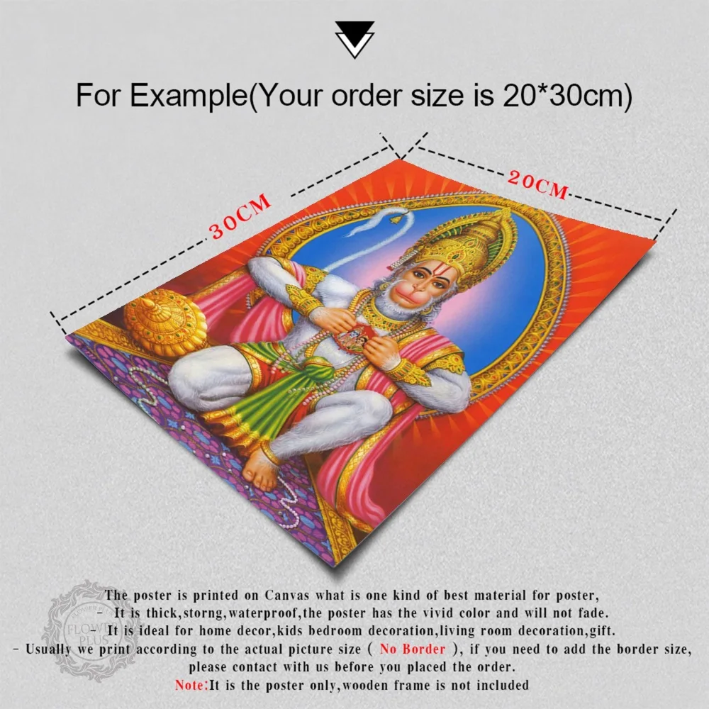 

Hanuman God Balaji Bajrang Oil Painting on Canvas Posters and Prints Scandinavian Wall Art Picture Living Room Cuadros Decor