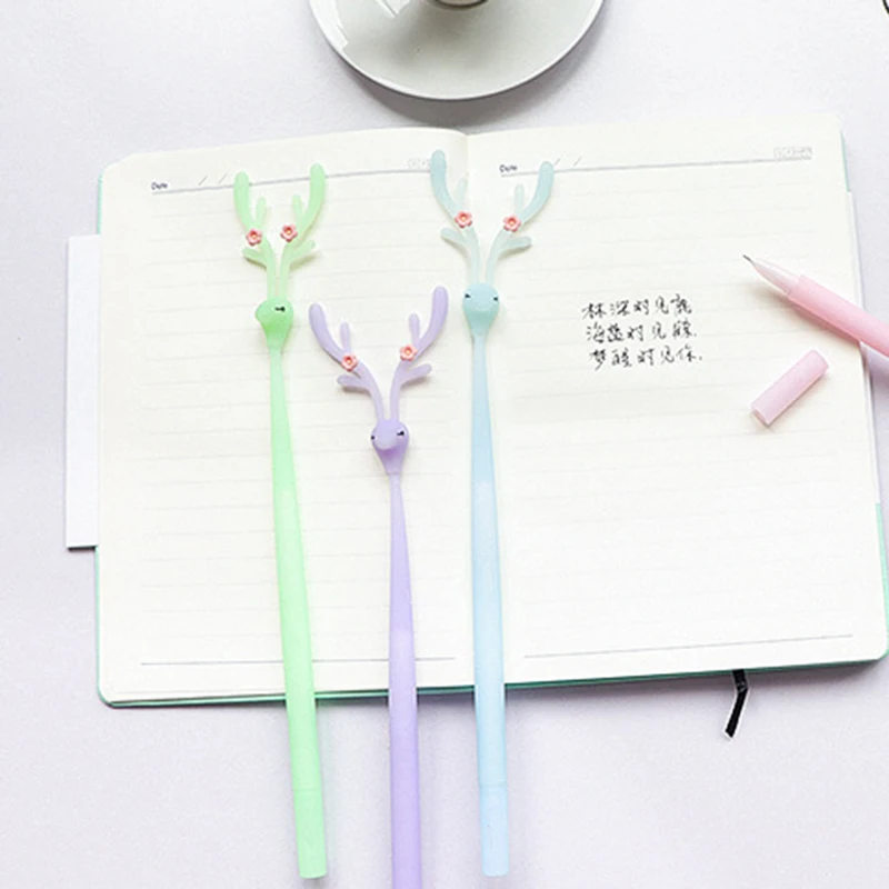 

Милая Рождественская гелевая ручка с оленем, многофункциональная Силиконовая ручка, портативные канцелярские принадлежности, отличный по...