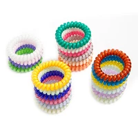 50pcs mixed 25colors 5cm telephone wire gum coil elastic band wholesale candy hair tie scrunchies girls ponytail holder