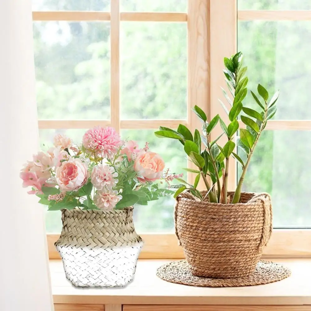 Подвесной ротанговый цветочный горшок корзина складная плетеная из ротанга