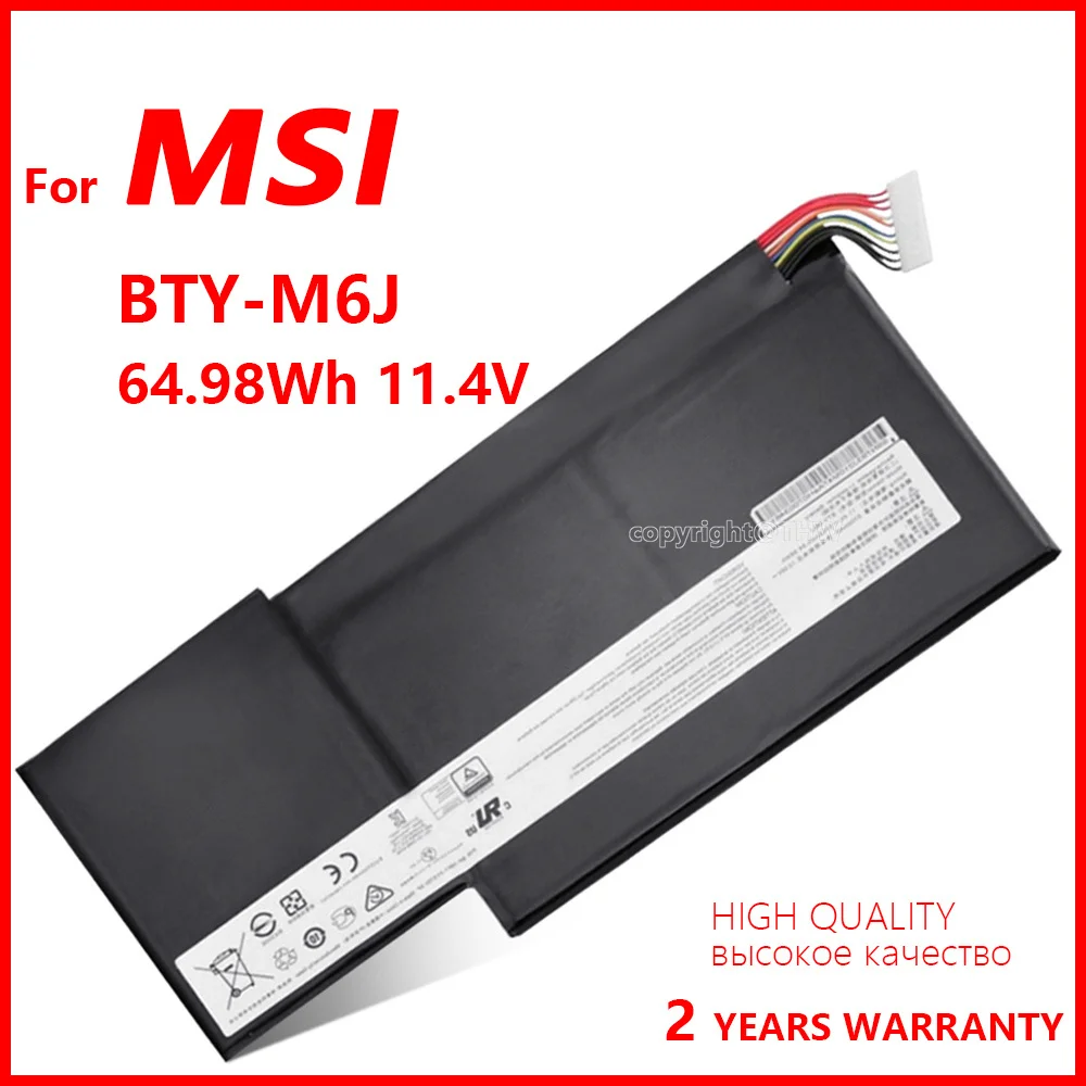 

100% подлинный аккумулятор BTY-M6J для MSI GS63VR GS73VR 6RF-001US BP-16K1-31 9N793J200 11,4 в 64.98 Втч/5700 мАч оригинальный аккумулятор