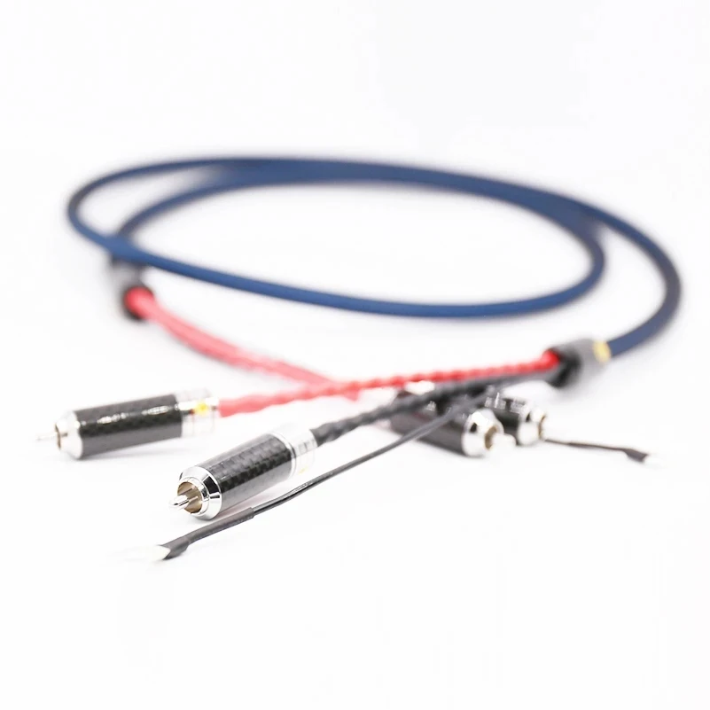 

Viborg LC801 5N OFC Silver Plated Tonearm Cable Phono Cable with 2 Rhodium Plated RCA Plug to 2 Rhodium Plated RCA Plug