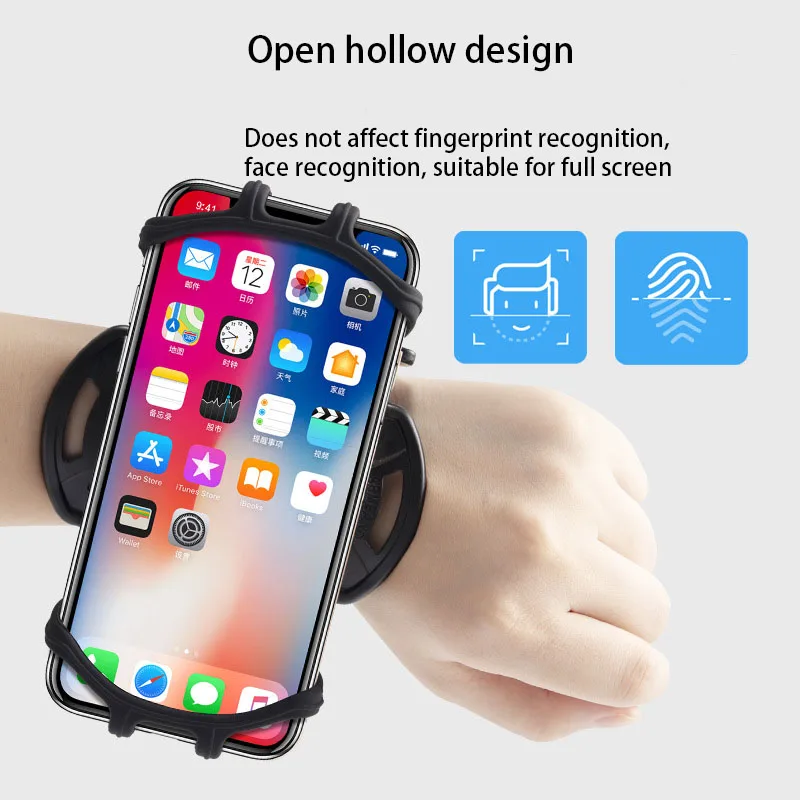 

Вращающийся женский наручный спортивный силиконовый наручный браслет для бега езды дышащий держатель для мобильного телефона