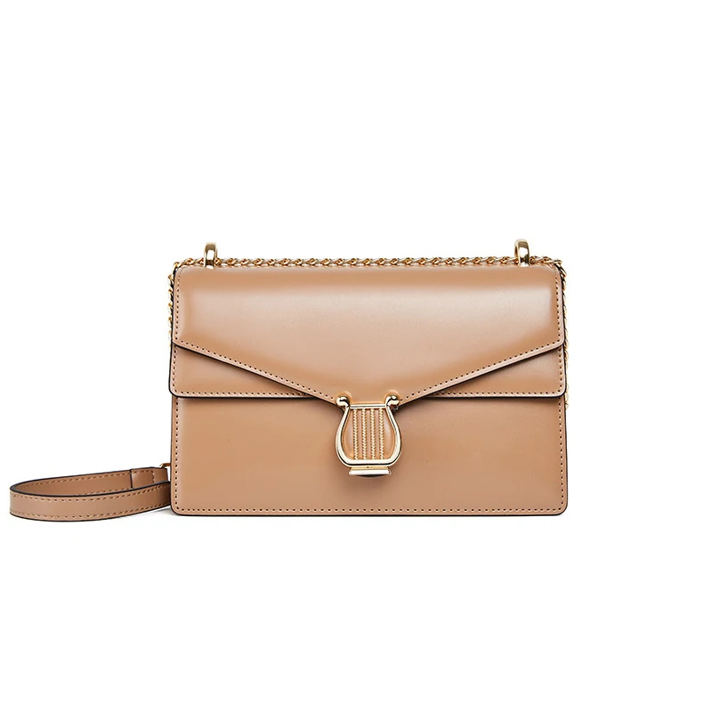 

Elegant Genuine Leather Women Bags Chain Shoulder Crossbody Bag Luxury Double Flap Small Handbags First Layer Cow Leather Purse