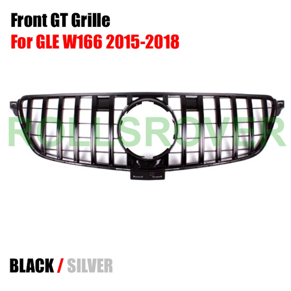 

ROLLSROVER Front Bumper GT Grille Grill For GLE W166 Hatchback 2015-2018 Silver Black