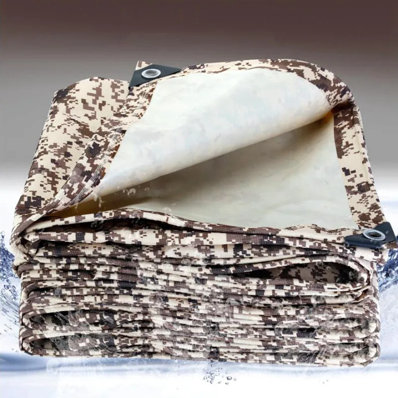 Толстый Камуфляжный песочный брезент толщиной 0 35 мм Непромокаемая ткань уличная