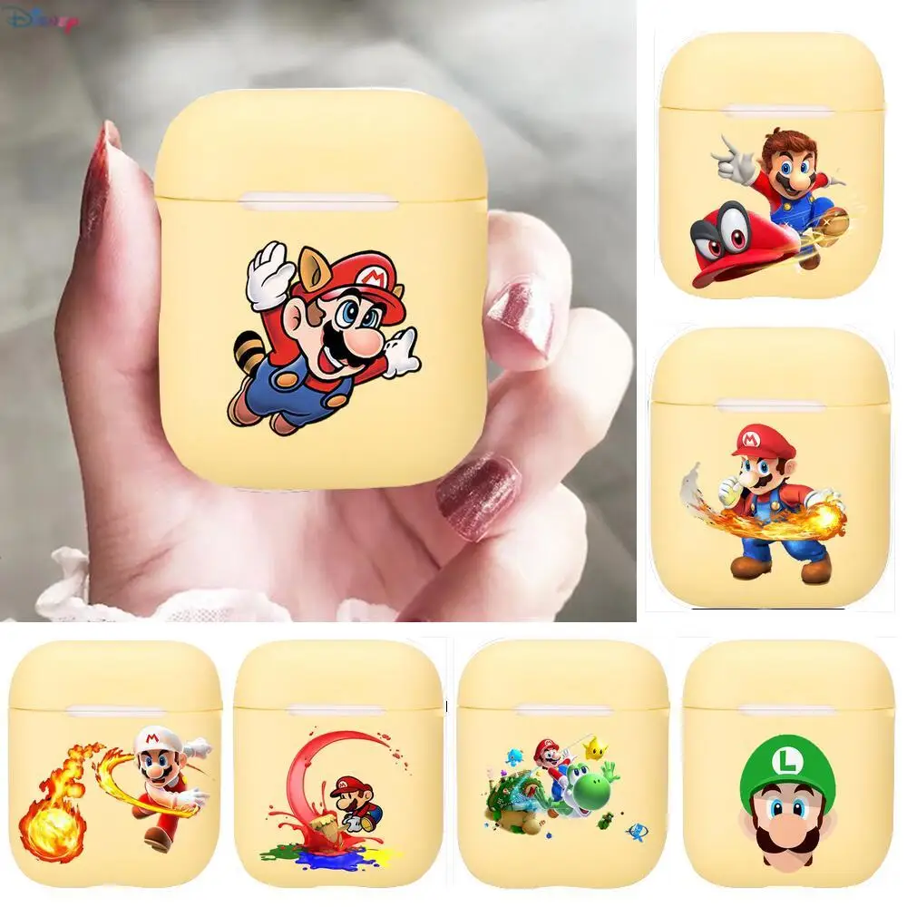 

Cute cartoon m-mario Silicone Case For Apple Airpods 1/2 Cover Protective Earphone Case Headphones Cases Protective For Apple Co