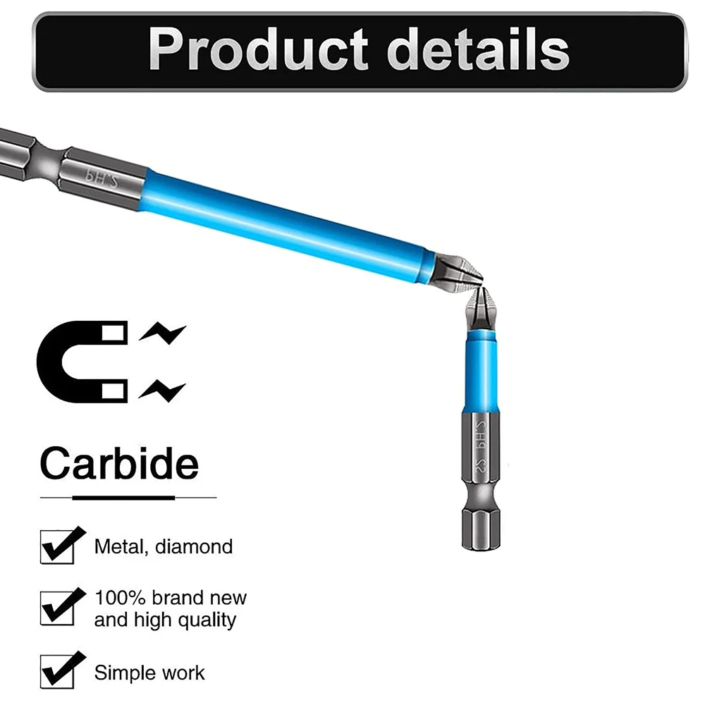 

Magnetic Anti-Slip Drill Bit PH2 Phillips Bit Set Hand Tool 1/4" Hex Shank Screwdriver Fit Hand Electric Drill Driver 25mm-150mm