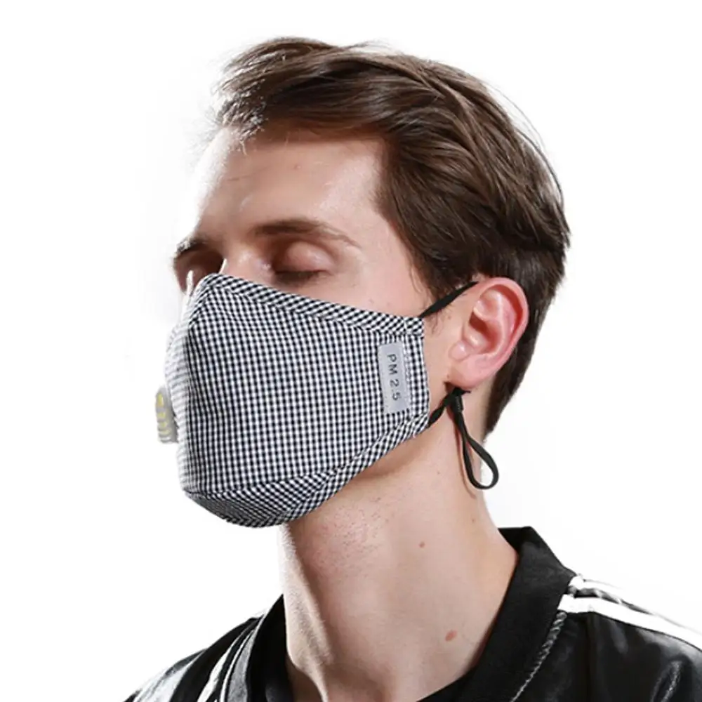 Моющаяся маска для рта PM2.5 против смога Пылезащитная с клапаном фильтром носа