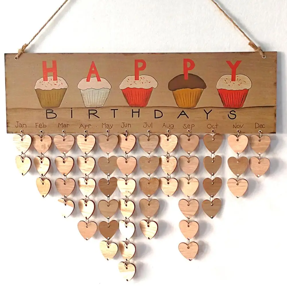 Напоминание на день рождения календарь деревянная доска с табличкой DIY наклейки