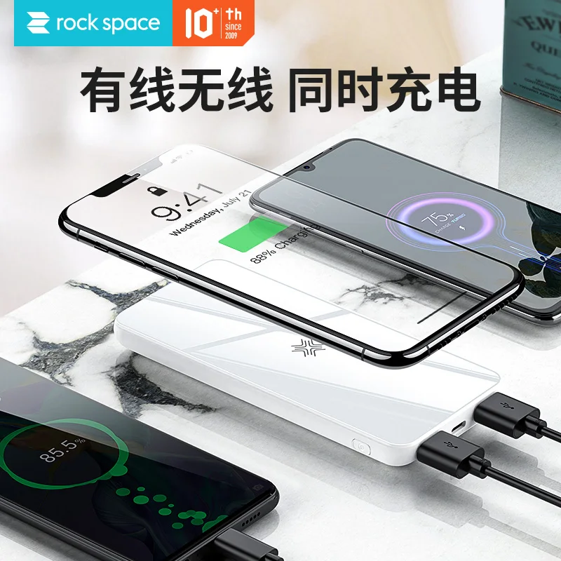 ROCK Power Bank 10000 мАч PD QC3.0 Беспроводное зарядное устройство для iPhone 11 Pro 8 X Huawei P30