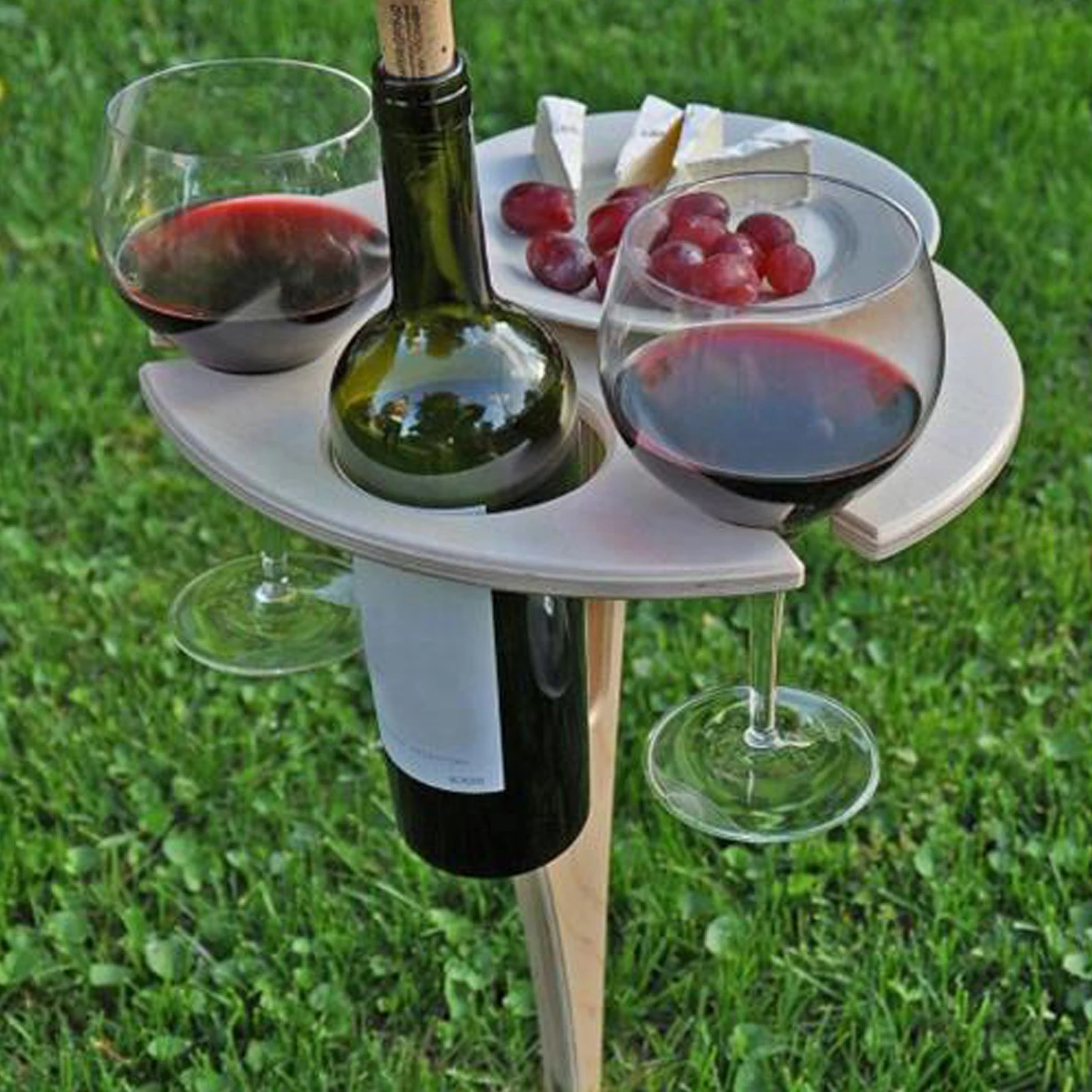 

Мини деревянный винный бар Настольный складной круглый рабочий стол складной вино-стол для пикника на открытом воздухе кемпинга Применени...