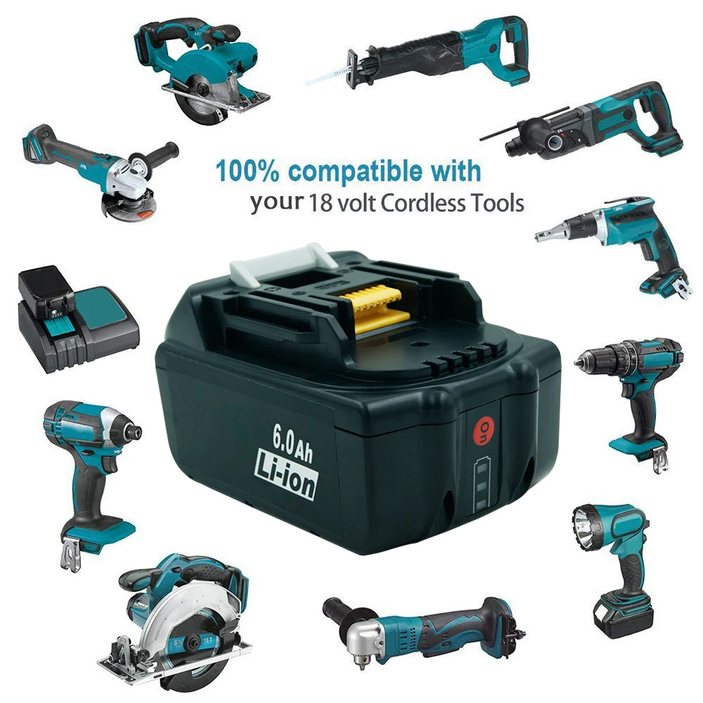 

2.0/4.0/5.0/6.0 Ah Lithium ion Rechargeable Replacement for Makita 18V Battery BL1850 BL1830 BL1860 LXT400 Cordless Drills