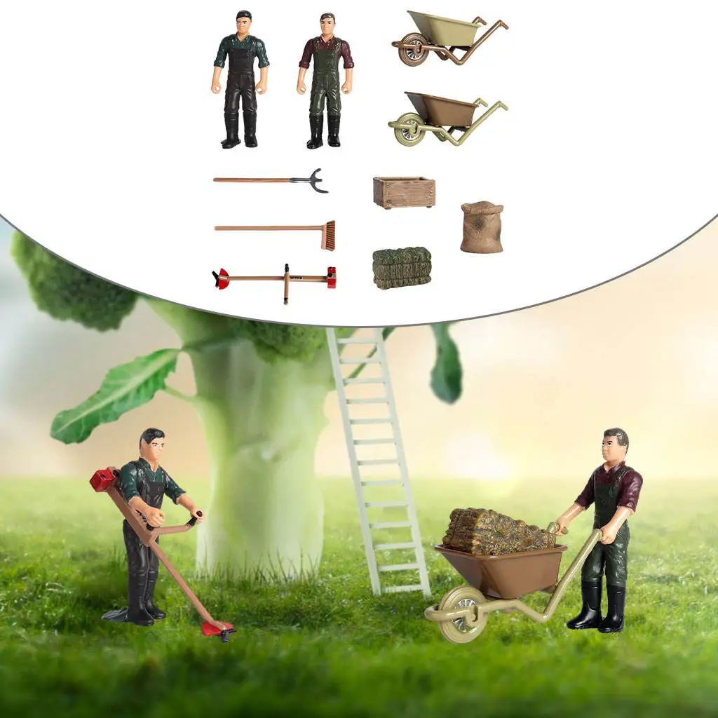 

Farm Props Toy People Model Decoration Gifts Set Cognition for Children Toldders