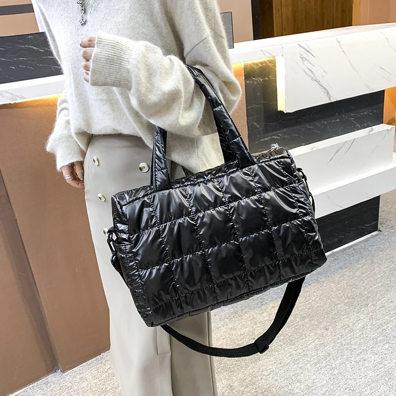 

Winter Tote 2021New Shoulder Bag For Women Handbag Space Pad Cotton Feather Down Bags Fashion Lady Large capacity Crossbody Bag