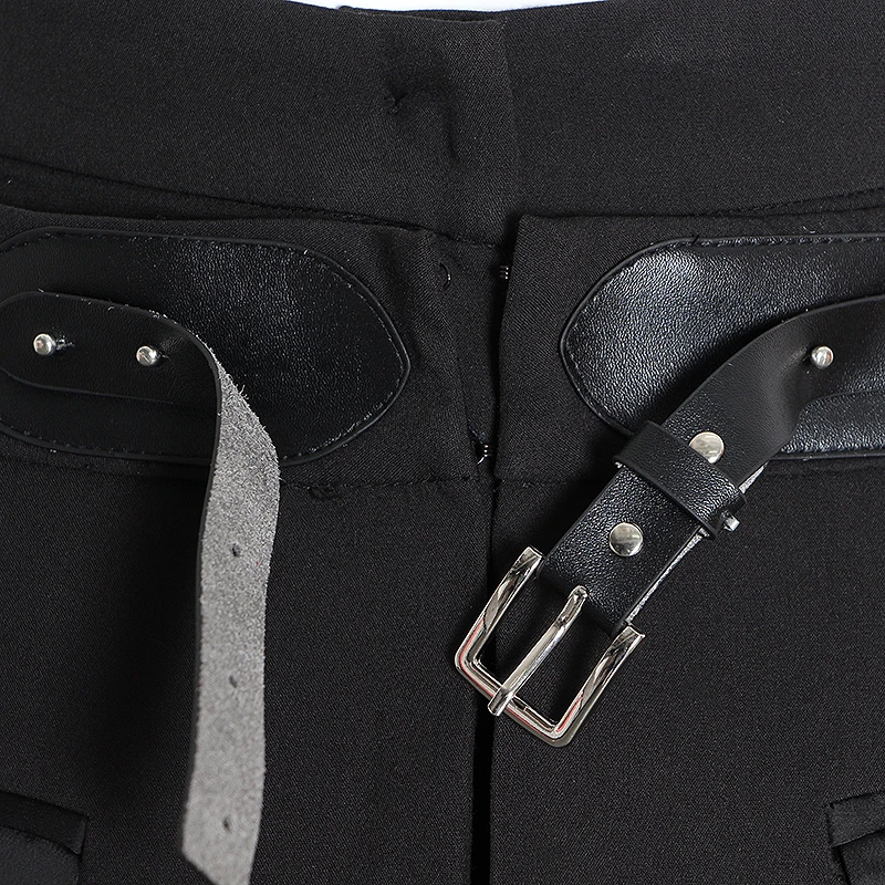 TWOTWINSTYLE Streetwear Irregular Trousers For Women High Waist With Sashes Straight Pants Female Spring Fashion New 2020