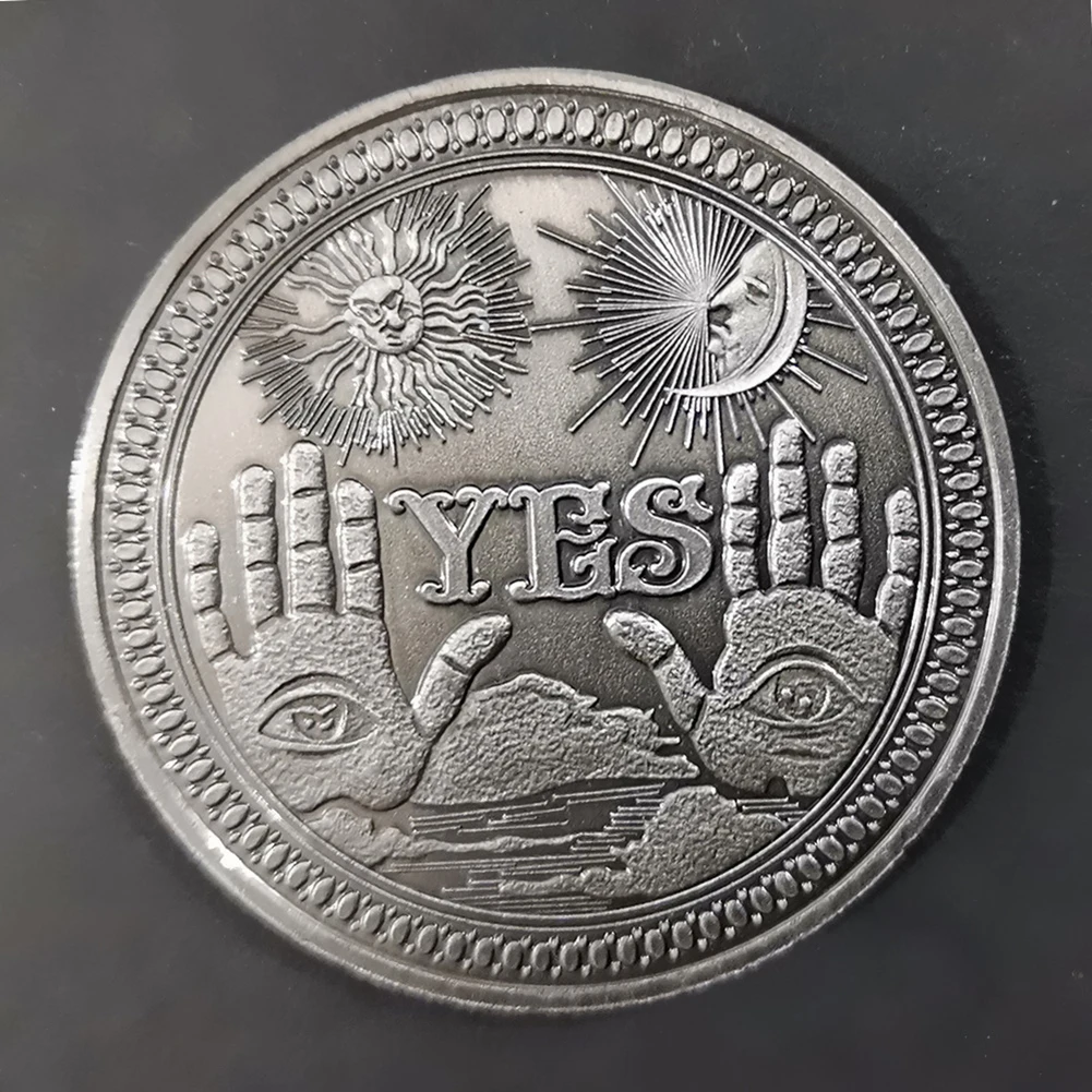 

1PCS Metal YES or NO Commemorative Coin Gothic YES NO Letter Coin Classic Magic Tricks TOYS Children Kids Adults Classic Toys