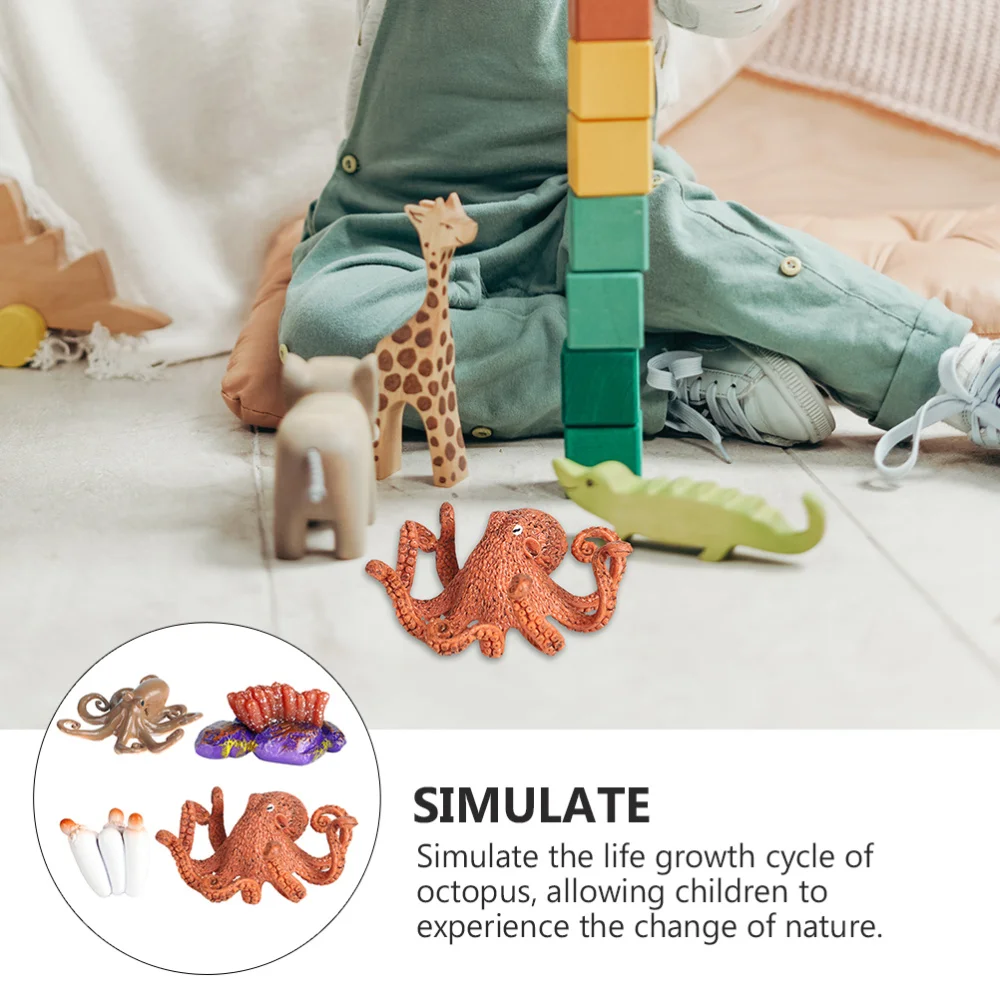 

1 Set Kids Growth Cycle Toys Octopus Models Vivid Funny Octopus Model Toys
