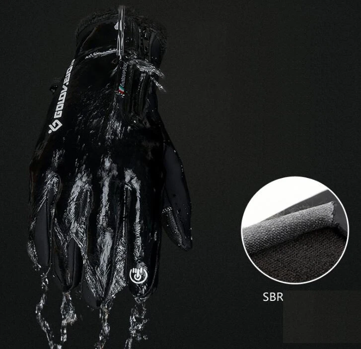 Мотоциклетные перчатки мото зимние теплые флисовые водонепроницаемые