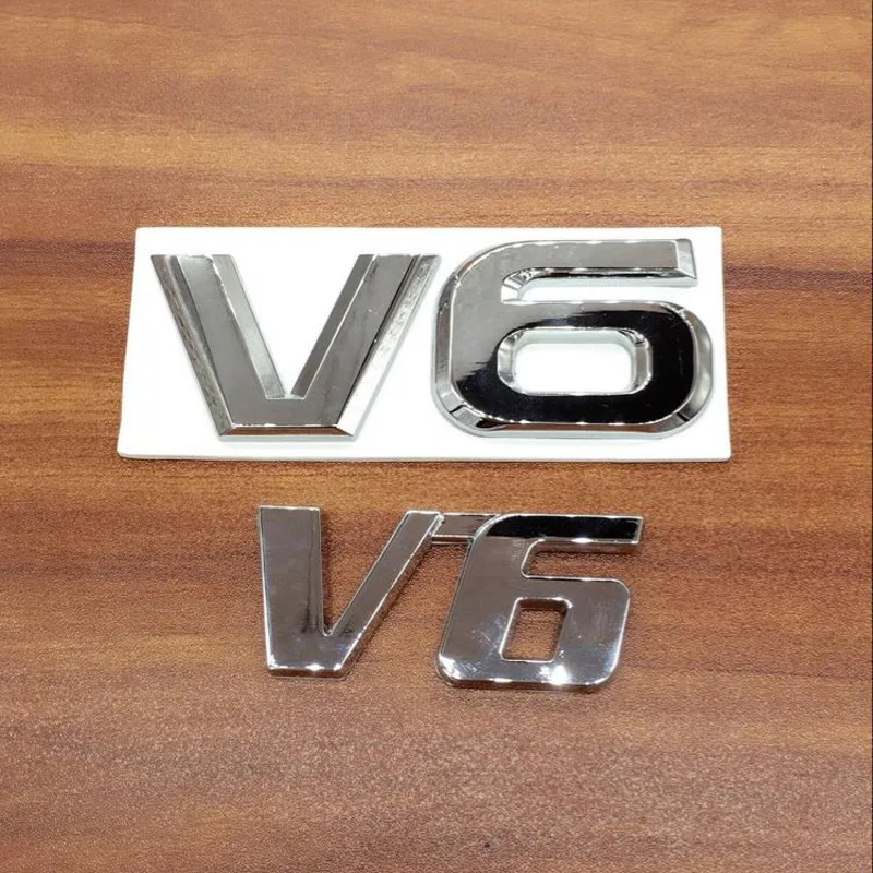 3D хромированный металлический V6 стикер на заднюю дверь автомобиля значок