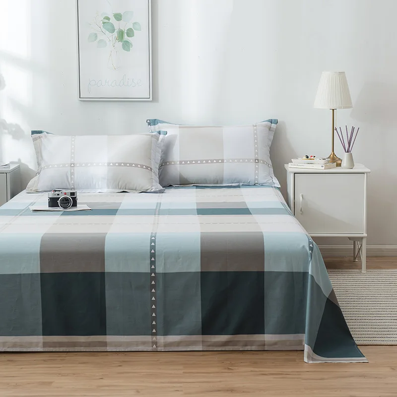 

100% Cotton Flat Sheet For Children Adults Single Double Bed Cartoon Flat Bedsheets (No Pillowcase) XF707-33