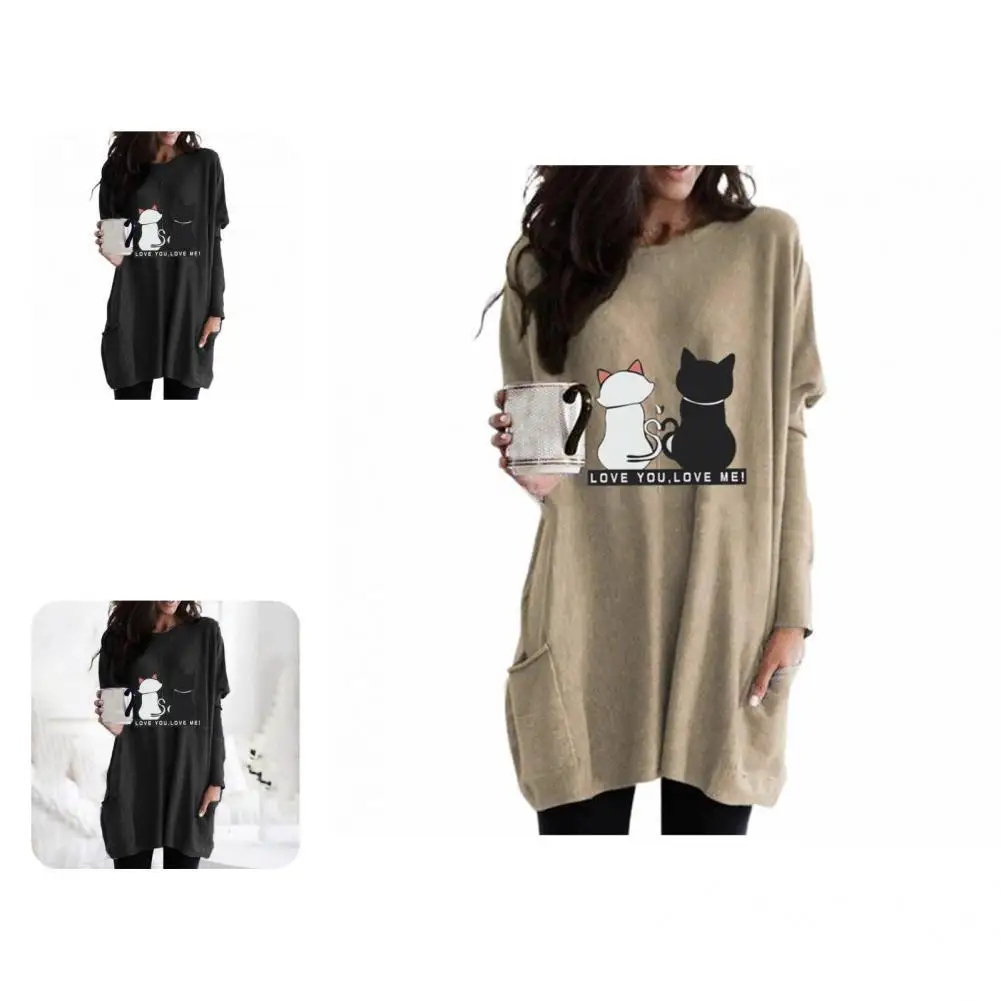 

Women Dress Spring Autumn Elegant Dress Streetwear Above Knee Popular Pure Color Printed Dress