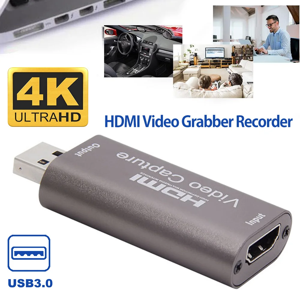 Карта видеозахвата 1080P 4K USB 3 0 2 HDMI записывающая коробка для PS4 игр DVD видеокамер