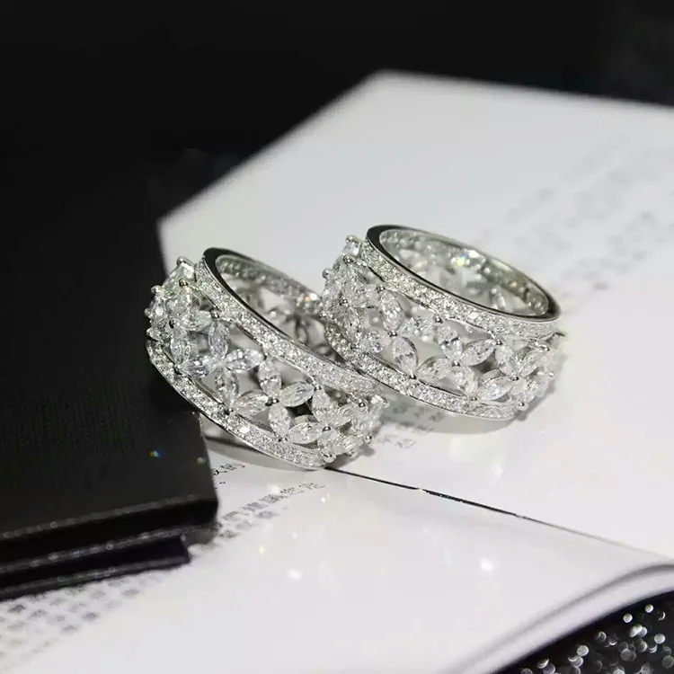 Женское кольцо со снежинкой роскошное ювелирное изделие из стерлингового