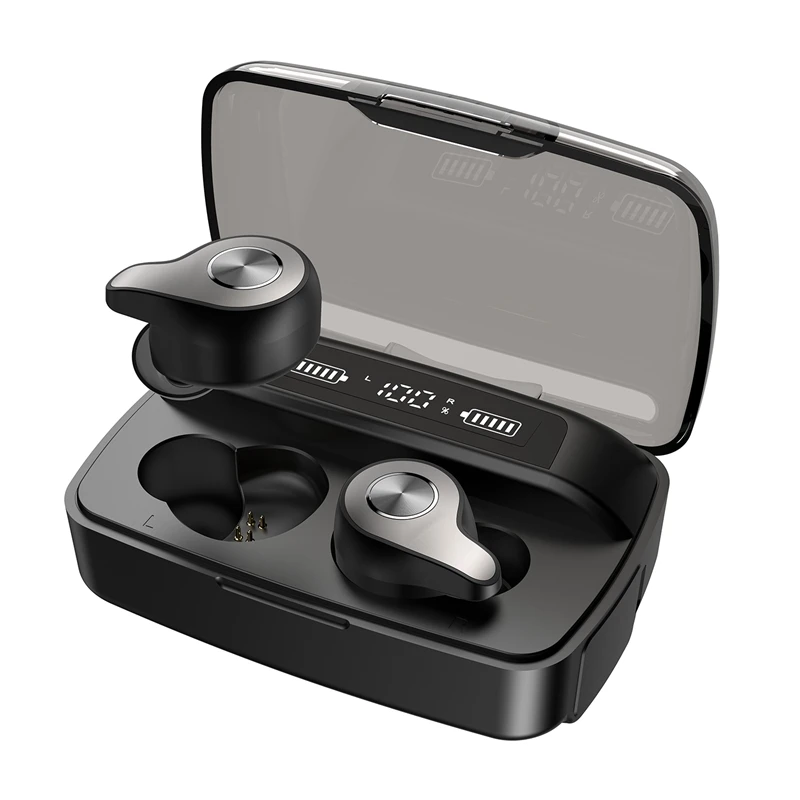 TWS Bluetooth гарнитура HiFi качество звука IPX6 Водонепроницаемый V5.0 светодиодный